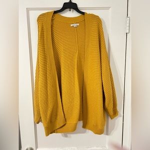 American Eagle, long mustard yellow cardigan